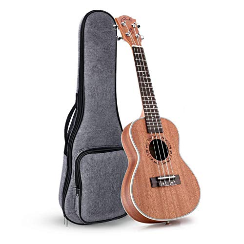 Ranch - Ukelele de concierto para zurdos de 23 pulgadas, instrumento profesional de ukelele de madera con...