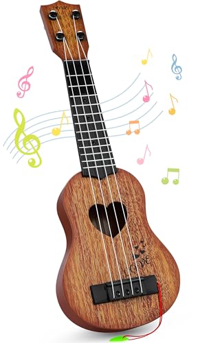 YEZI - Ukelele clásico para niños, instrumento musical de guitarra, color granate