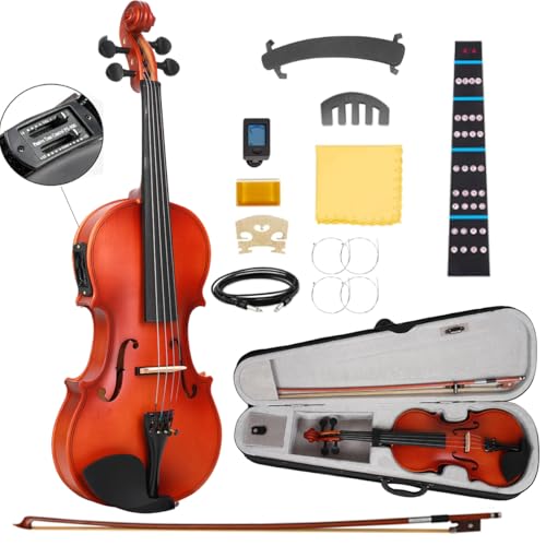 Jidyous electric Violín,Kit de Iniciación para Violín electric Acústico 4/4, con Caja, Colofonia,...