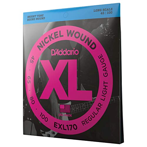 D'Addario Cuerdas Bajo - Cuerdas Bajo Electrico Cuerdas - EXL170 - Light, 45-100 - Escala Larga