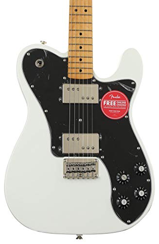 Fender Squier Classic Vibe 70s Deluxe Telecaster Guitarra eléctrica, blanco olímpico, diapasón de arce