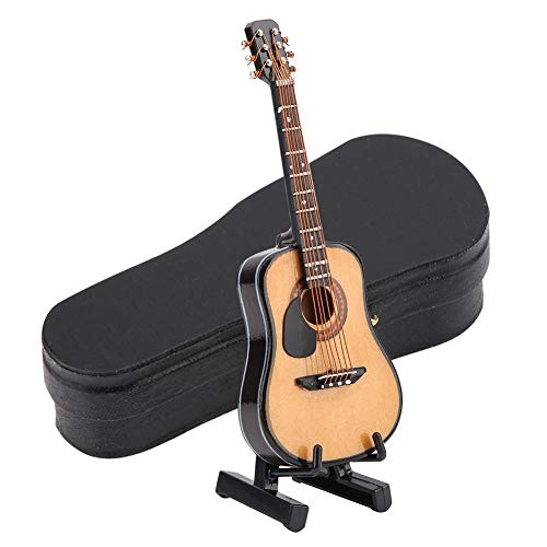 Hztyyier Instrumento Adorno Miniatura Guitarra Adorno Réplica Modelo Musical con Estuche de para Regalos...