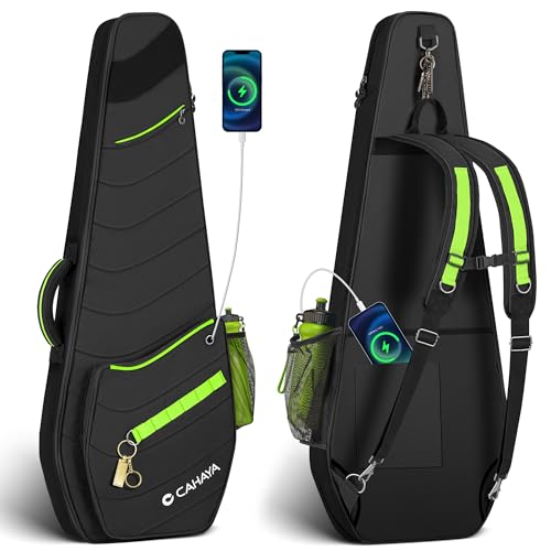 CAHAYA - Funda eléctrica para guitarra, acolchado de 0.45 pulgadas de grosor, 5 bolsillos, bolsa para...