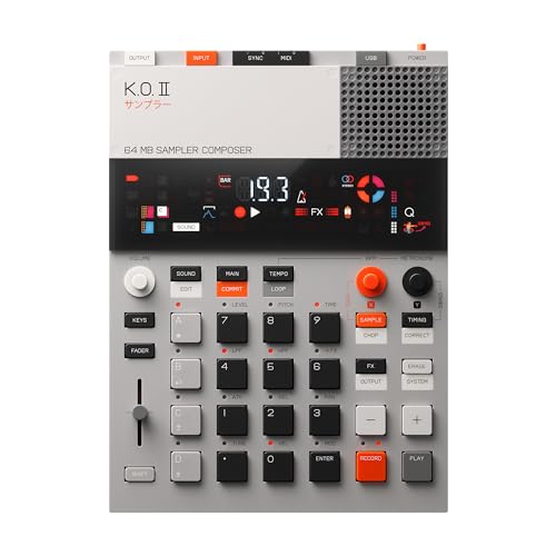 teenage engineering EP–133 K.O. II sampler, caja de ritmos y secuenciador con micrófono y efectos...