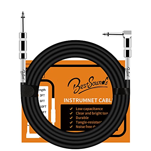 BestSounds - Cable de amplificador de guitarra eléctrica de 10 pies, cable de instrumento de 1/4...