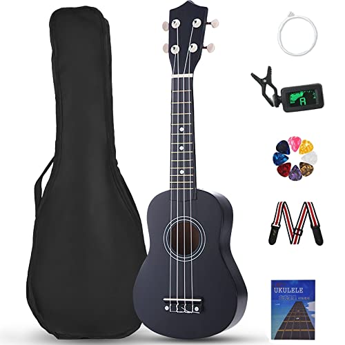 GOMITA 21 Pulgadas Ukelele Clásico,Ukeleles Profesionales para Principiantes con Bolsa, Correa, Cuerdas...