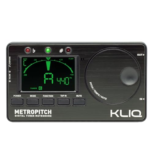 (Black) - KLIQ MetroPitch - Metronome Tuner - with Guitar, Bass, Violin, Ukulele, and Chromatic Modes -...