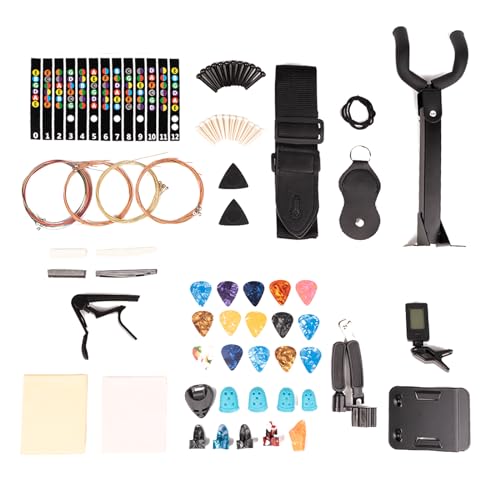 Moomuto 88 piezas de accesorios para guitarra acústica incluye cuerdas de guitarra acústica, afinador,...