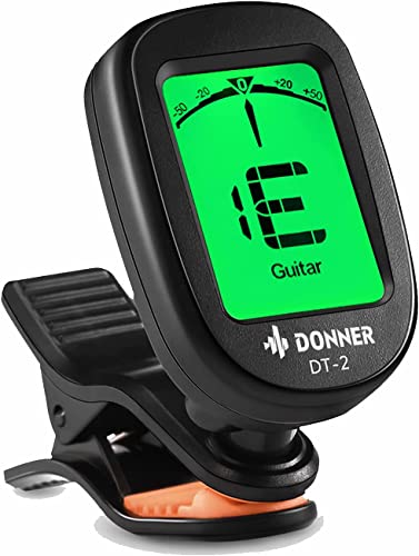 Donner afinador de guitarra Clip on-accurate cromático, guitarra acústica Bass Violín Ukulele...