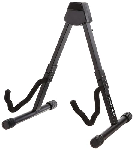 Amazon Basics - Soporte para guitarra plegable ajustable, completamente ensamblado, ideal para programas...