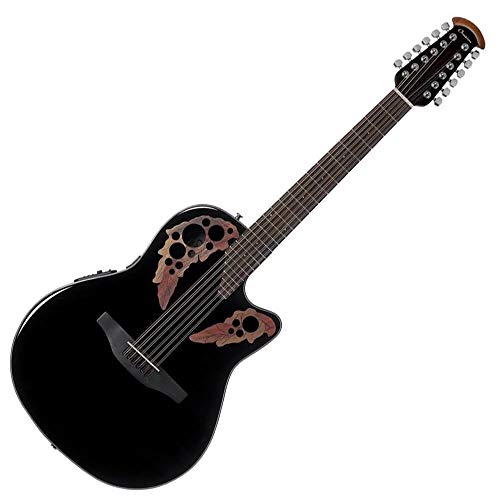 Ovation Celebrity Collection 6 String Guitarra acústica eléctrica, derecha, negro, cuerpo de...