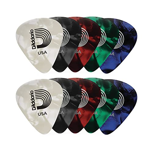 Planet Waves Puntas de Guitarra de Geluloide - Surtido, Mediana, paquete de 10