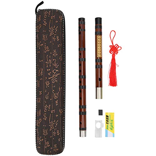 Flauta de Bambú Profesional Walfront C Key 8 Años Flauta de Bambú Seca Dizi Bitter con Película de...
