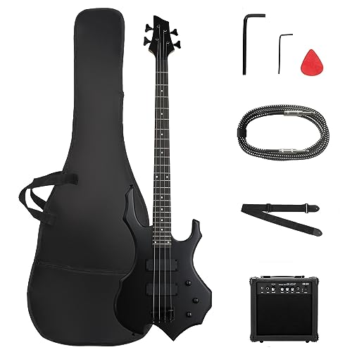 Ktaxon - Juego de bajo eléctrico de tamaño completo con amplificador de 20 W, bolsa de bajo portátil,...