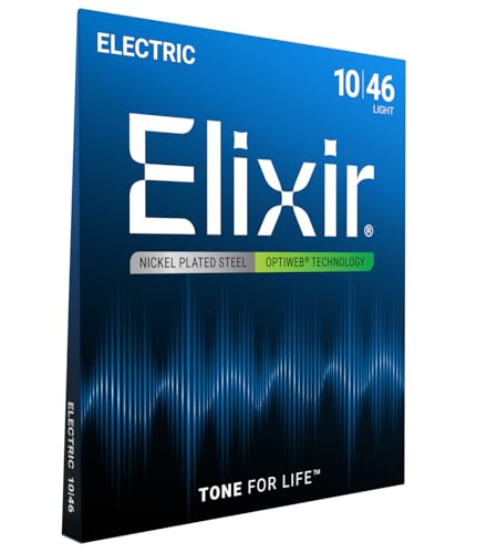 Elixir cuerdas 19077 guitarra eléctrica optiweb, revestimiento, Light (.010-.046)
