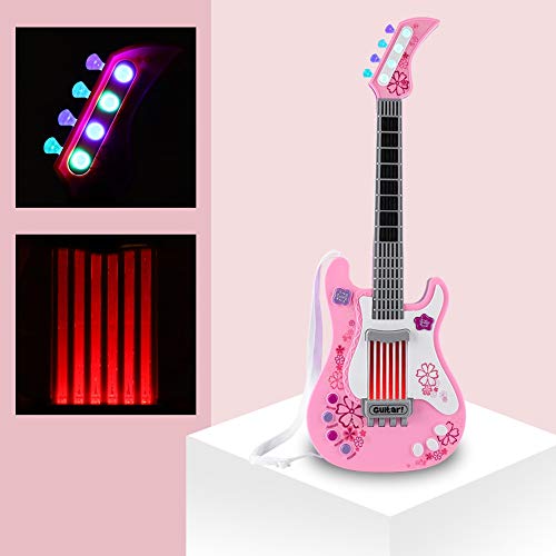 Dioche Guitarra de Juguete para Niños, Música Multifuncional, Simulación de Luz, Bajo, Mano, Rock,...