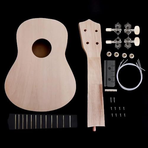 OriGlam - Kit de ukelele de 21 pulgadas para hacer tu propio ukelele, kit de ukelele Soprano Hawaii,...