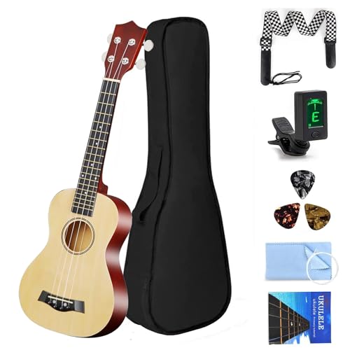 Ukelele Clásico de 21 Pulgadas - Kit Instrumento de 4 Cuerdas Para Principiantes y Profesionales Con...