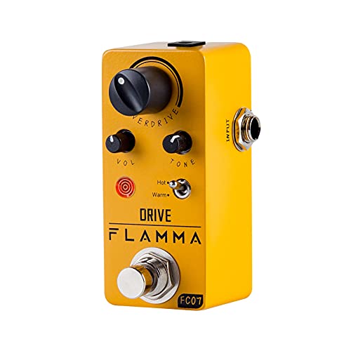 FLAMMA FC07 - Pedal de sobremarcha para guitarra eléctrica, mini pedal de efectos analógico, 2 modos de...