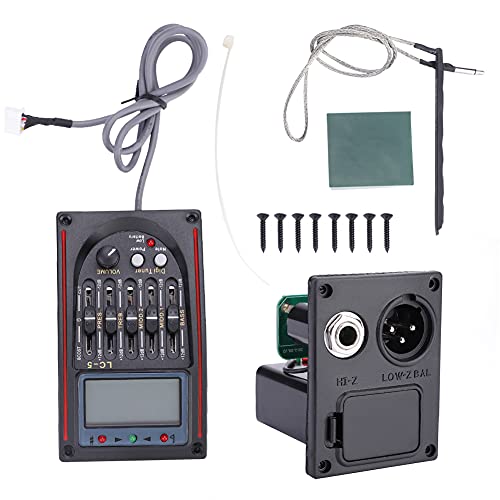 Bnineteenteam Pastilla de Guitarra de 5 Bandas Ecualizador con LCD y Preamplificador para Guitarra...