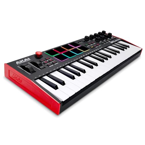 Akai Professional MPK Mini Plus - Teclado Controlador MIDI USB de 37 Mini Teclas con 8 Pads MPC,...