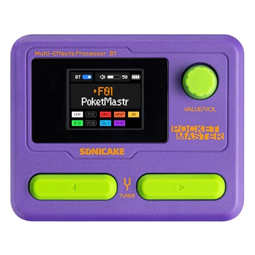 SONICAKE Pedal de guitarra multiefectos 9 Módulos de efectos 100 Presets 20 Amp/Cab Procesador de...