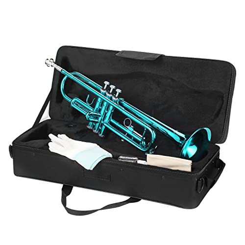 LeSage Trompeta Bb - Trompeta estándar para estudiantes principiantes, azul claro con funda, boquilla...