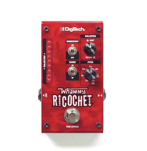 DigiTech Mini Pedal de efecto guitarra acústica de tono 3,5 mm de audio, rojo (Whammy Ricochet)