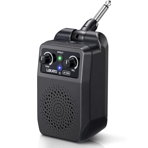 LEKATO Mini amplificador de guitarra eléctrica de 5 W, amplificador de guitarra portátil Bluetooth con...