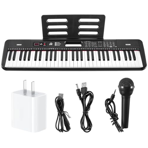 MTQ Piano Electrico con 61 Teclas, Teclado Musical para Principiantes, Teclados Musicales Portátil con...
