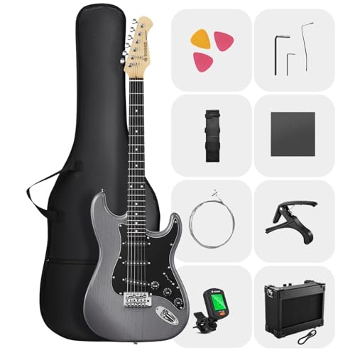 DONNER DST-80 - Kit de guitarra eléctrica para principiantes, color negro