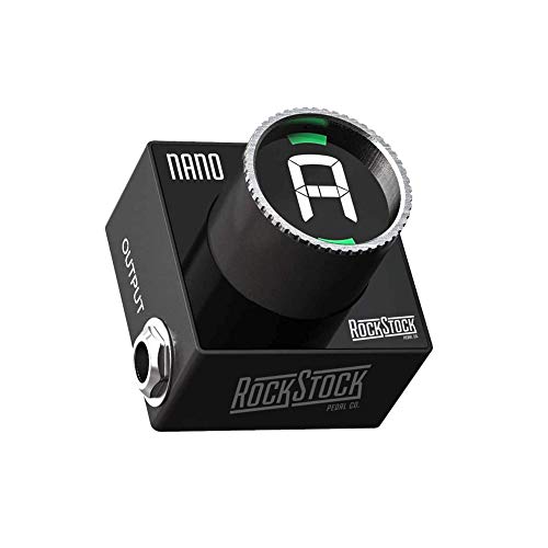 Rock Stock Nano - Pedal de afinador de guitarra eléctrica – Pedal de afinador cromático compacto que...