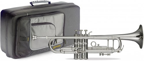 Levante LV-TR6301 Bb Trompeta profesional con estuche suave, cuerpo bañado en plata