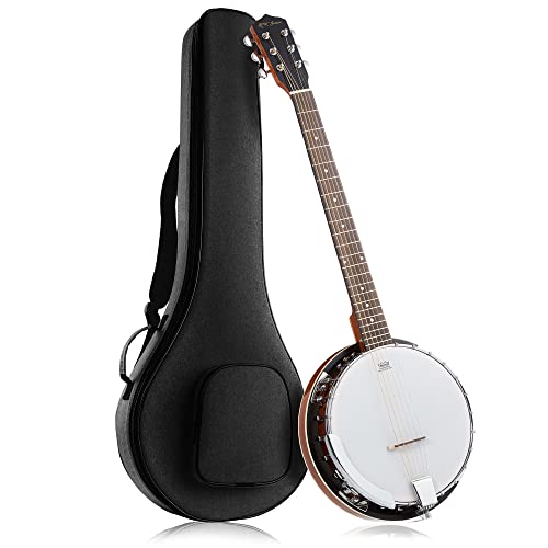 Banjo 6 cuerdas Guitarra con resonador posteriorcerrado Back y 24 soportes
