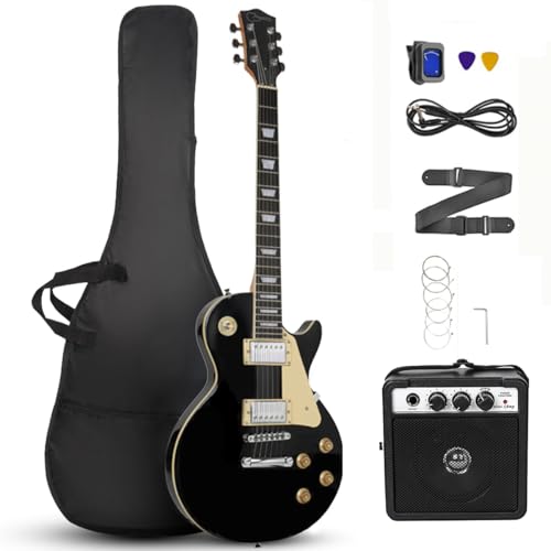 Guitarra eléctrica curva estilo LP de 39', con amplificador,para principiantes, intermedios y...