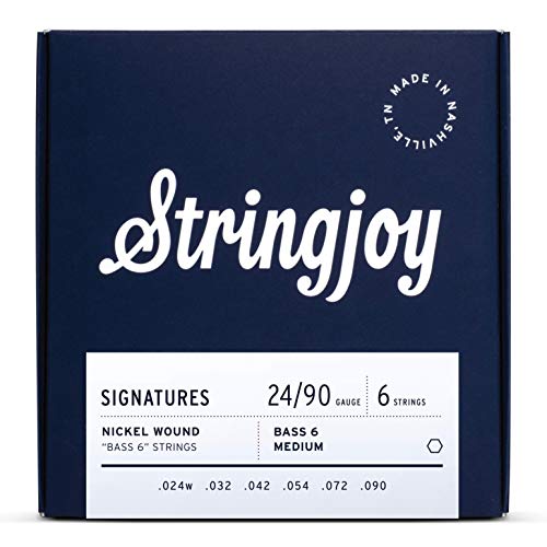 Stringjoy Signatures - Cuerdas VI de níquel y bajo herida, calibre medio equilibrado 24-90, juego de...