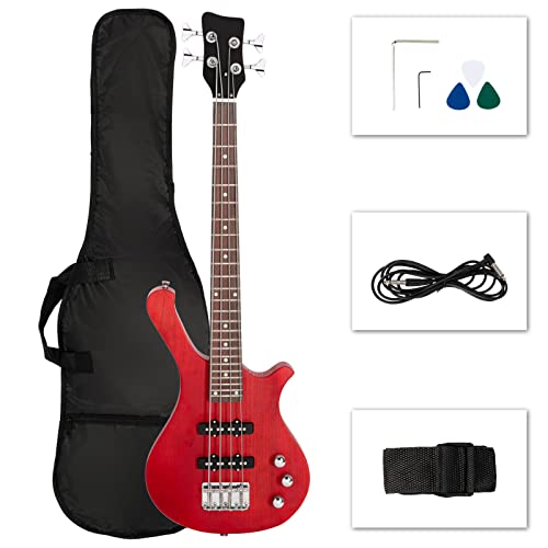 Ktaxon - Guitarra de bajo eléctrico de 4 cuerdas, kit de bajo de 36 pulgadas con pastilla de bobina...