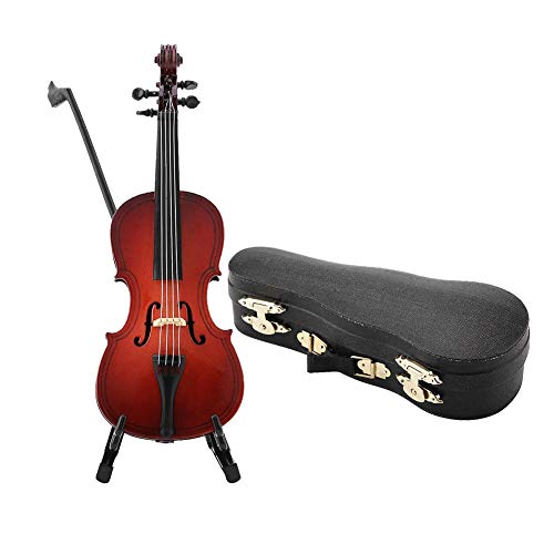 ZJchao Miniatura de Violonchelo 5.5 en exquisitos Mini Adornos Musicales con Estuche Hermoso, para...