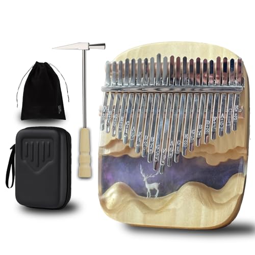 Dohasa - Piano de pulgar Kalimba de 21 teclas, diseño original, piano de madera para todos los niveles...