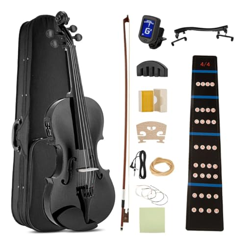 Violín, Violín Práctica 4/4, Acústico Semiprofesional con Estuche Rígido Con Ecualizador de Dos...