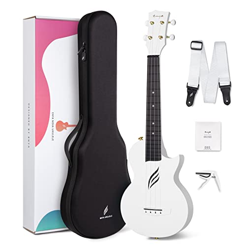 Ukelele de concierto Enya Nova U/WH 23 'Cutaway Fibra de carbono Principiante Kit de ukelele de viaje...