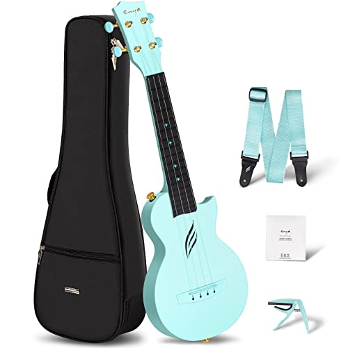 Enya - Ukelele soprano de fibra de carbono de 21 pulgadas para adultos, con kit de paquete para...