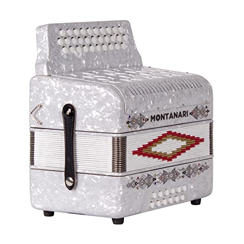 MONTANARI Acordeón de 31 Botones MONTANARI MONT PG (P) WH GCF Tono SOL-DO-FA Color Blanco