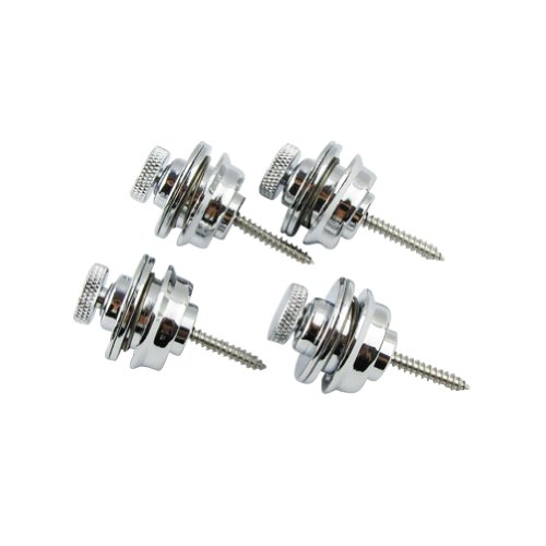 Musiclily - Correa grande para bajo de guitarra eléctrica (4 unidades), Cromado, one size