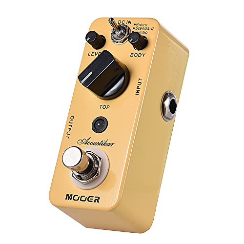Acoustikar Pedal de Efecto simulador de uitarra acústica True Bypass con 3 Modos (Piezo/Standard/Jumbo)
