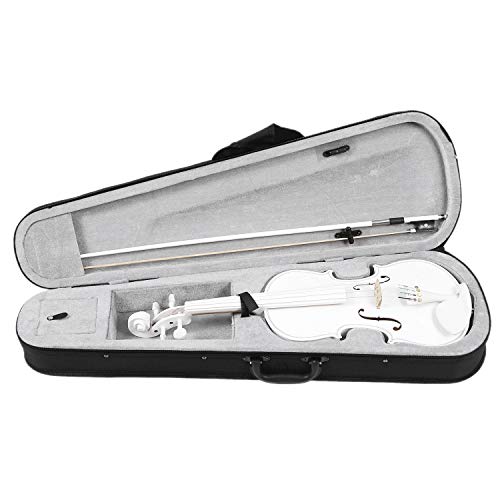 de violín para estudiantes 4/4 de tamaño completo, violín blanco para principiantes
