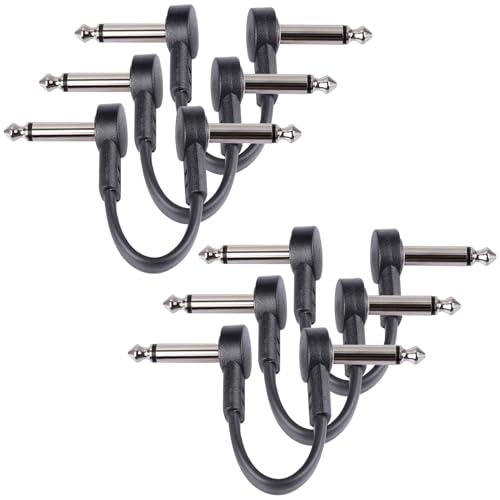 GOGHOST - Cables de conexión para guitarra de 3 pulgadas, paquete de 6 unidades, cable plano de pedal de...