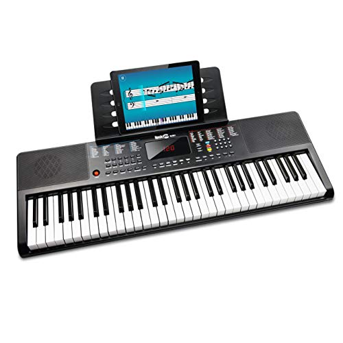 RockJam RJ361 Teclado Portátil, 61 Teclas, Color Negro