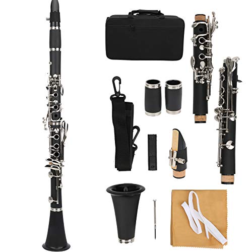 BTER Clarinete SIB Profesional Para Estudiantes Principiantes de 17 Teclas Con Caña, Destornillador,...