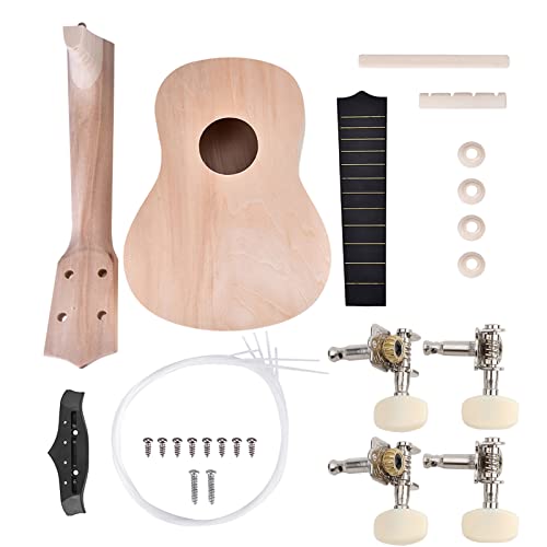 Ukelele DIY Kit, 21 Pulgadas Basswood 4 Cuerdas Haga su Propio Ukelele DIY Kit Instrumento Accesorio para...